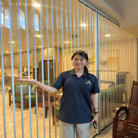 Vách ngăn trong suốt cửa xếp lá nhựa trong suốt Slim