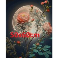 (Vải 11CT) Tranh thêu chữ thập hoa hồng 177 2