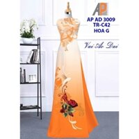 Vải áo dài 3D cao cấp hoa hồng.Shop bán VẢI CHƯA MAY