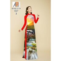 Vải áo dài Apad 2114 in hình thác nước size 2m