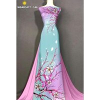 Vải áo dài cao cấp mẫu hoa anh đào xinh