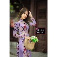 Vải áo dài họa tiết hoa hồng, chất liệu lụa mềm mịn, co giãn