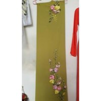 Vải áo dài tết màu vàng đồng