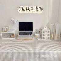 Vải bàn kẻ sọc phong cách nữ tính, vải bàn phòng ngủ sinh viên, khăn trải bàn ký túc xá phong cách