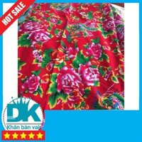 Vải chăn con công màu đỏ( khổ vải 1,6m)