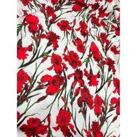 vải chéo hoa phăng đỏ