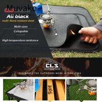 Vải chống cháy MUVAKO, Tấm cách nhiệt đa kích thước ilica gel, Ổn định sợi thủy tinh đen chịu nhiệt độ cao Ngọn lửa cắm trại ngoài trời