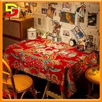 Vải Công Phượng - Vải Nhung Đỏ Làm Khăn Trải Bàn Trang Trí Nhà Cửa Quán Cafe Văn Phòng DC-456
