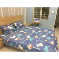 Vải cotton lụa 100% may chăn ga gối - Vườn thú