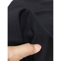 Vải Cotton lụa (Hàn Quốc)màu đen(khổ1m5)dày vừa mềm mịn rũ co dãn nhẹ không nhăn_may đầm váy,quần tây,vest,comple...