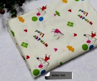 Vải cotton mềm kích thước 160x50(cm) họa tiết NGỘ NGHĨNH ĐÁNG YÊUdùng để làm vải trang trí may váy áo làm đồ handmade siêu tiết kiệm