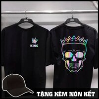 Vải Cotton Siêu Xịn ÁO THUN PHẢN QUANG 7 MÀU TAY LỠ NAM NỮ KING SKULL Takan Store