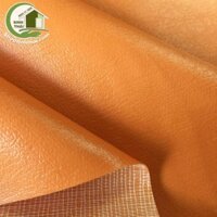 Vải da simili PVC - vải giả da may túi, làm dép, bọc ghế sofa - [ 1 mét x khổ 1,4m ] màu cam có vân