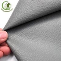 Vải da simili PVC  - vải giả da may túi, làm dép, bọc ghế sofa - [ 1 mét x khổ 1,4m ] màu xám có vân