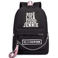 (Vải đẹp) Balo Blackpink Lisa Jisoo Jennie Rose cặp sách có túi lưới thoáng khí nam nữ