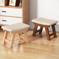 Vải Ghế đẩu nhỏ Hộ gia đình Sáng tạo Ghế thay giày Bàn cà phê Ghế đẩu Phòng khách Ghế dài bằng gỗ đồng màu Ghế sofa đơn