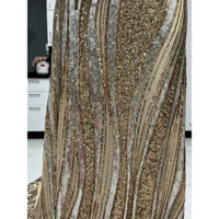 Vải Kim sa lưới thun cao cấp hoạ tiết(khổ1m6)dày mềm co dãn 4 chiều_may đầm váy dạ hội,áo dài sự kiện sang trọng