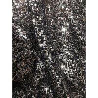 Vải kim sa màu bạc co giãn đẹp sang (khổ 1m35)may đầm váy dạ hội ,đầm body thời trang