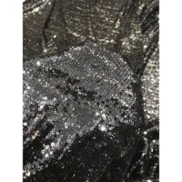 Vải kim sa màu đen ánh vàng co giãn  mềm rũ dày đẹp-khúc 60cm(khổ 1m5)may đầm váy dạ hội, đầm body thời trang