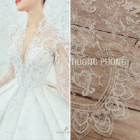 Vải kim tuyến trắng kim sa 7 màu 5129