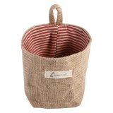 Vải Lanh Cotton Cản Trở Treo Túi Nhà Sắp Xếp Lưu Trữ Có Thể Gập Lại Giỏ Hoa (Sọc Đỏ)-quốc tế