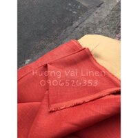 VẢI LINEN TƯNG DẦY MÀU CAM ĐẤT , TÔNG TRẦM