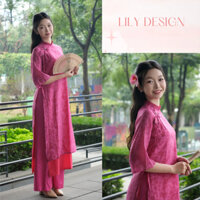 [Vải Loại 1] Áo Dài Cách Tân Nữ Hoa Mai, Áo Dài Dáng Suông Chất Crepe Tơ Cao Cấp, Áo Dài Tết 2025 - Lily Design