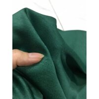 vải lụa tằm ướt loại 1 dày vừa mềm rũ co dãn _( khổ 1m5) màu xanh lá già may đầm váy áo dài, áo kiểu, quần áo dài.