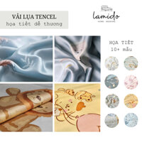 Vải lụa Tencel LAMIDO mẫu cute mềm mịn chuyên dùng may chăn ga gối giá sỉ