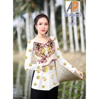 Vải may áo bà ba in 3D Hoa xinh(Shop bán vải chưa may,không phải áo may sẵn)