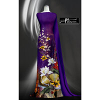 Vải may áo dài - đầm váy - họa tiết như hình được in 3d công nghệ hiện đại - màu sắc tươi sáng - PN0572 - vải siêu lụa