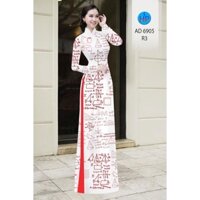 Vải may áo dài in 3D môn Toán.Shop bán VẢI CHƯA MAY