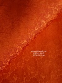 Vải may áo dài lụa tơ tằm họa tiết hoa cúc màu cam (VL.C124)