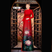 Vải May Áo Dài Mới Nhất, Hoạ Tiết Hoa Hồng, In Trên Nền Lụa Hồng Anh