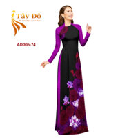 Vải May Áo Dài - Tây Đô - Chất Liệu Lụa Hồng Anh - Họa Tiết Hoa Sen