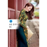 Vải may áo dài vân hoa hồng chất lụa mềm mịn mặc rủ áo