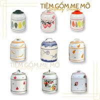Vại muối dưa cà hũ sứ decor nhà bếp hộp đựng đồ khô gốm sứ Bát Tràng