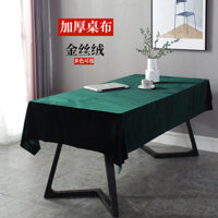 Vải nhung dày màu xanh đậm, khăn trải bàn màu đỏ rượu vang, hình chữ nhật, màu sắc đồng nhất, khăn trải bàn cho triển lãm, văn phòng, cuộc họp OHZX