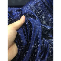 Vải Nhung đính đá cao cấp màu xanh đen(khổ1m5)dày mềm rũ co dãn 4 chiều đẹp sang_may đầm váy dạ hội,áo dài,áo kiểu...