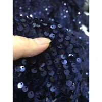 Vải Nhung kết kim sa xanh đen cao cấp co giãn 4 chiều dày mềm rũ đẹp (khổ 1m55)may đầm váy dạ hội ,đầm body ,áo dài