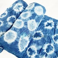 Vải nhuộm chàm loang màu tự nhiên, Vải thổ cẩm dân tộc làm khăn trải bàn, may áo thổ cẩm, khăn thổ cẩm dân tộc tây bắc