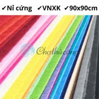 Vải nỉ dạ VNXK 90X90cm vải không dệt  vải dạ  felt vải nỉ cứng làm đồ handmade, thủ công - Kem