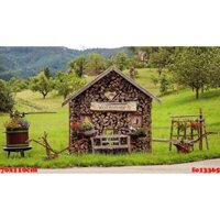 Vải phông nền chụp ảnh 3D size 75x110cm in cảnh nhà độc đáo FO282 Tặng móc dán+kẹp treo