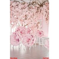 Vải phông nền chụp ảnh 3D size 100x150cm in phim trường cưới Fo46781 Tặng móc dán+kẹp treo