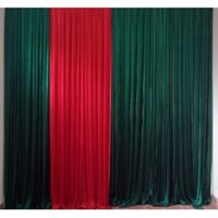 Vải phông rèm hội trường màu đỏ cờ và xanh rêu (5m x 1,6m)