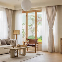 Vải rèm canvas, line, đũi sợi to. - Vải rèm phòng khách, phòng ngủ, ngăn phòng, spa, decor