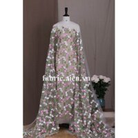 Vải ren lưới thêu hoa may áo dài/ váy đẹp ATB-04H [GIÁ BÁN THEO MÉT]