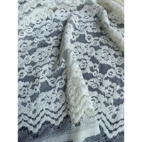 Vải ren nhung hoa màu kem trắng siêu đẹp