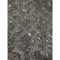 vải thun lưới kết kim sa(khổ1m5)màu xám bạc co dãn 4chiều đẹp sang(may đầm dạ hội,đầm body,áo,phối kiểu thiết kế...