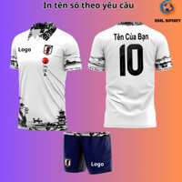(Vải thun mè) Áo bóng đá đội tuyển Nhật Bản trắng thủy mặc sân khách, áo bóng đá in tên số theo yêu cầu ĐHL SPORT